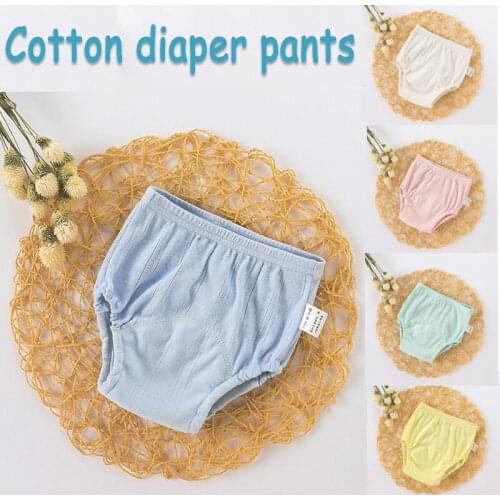 Baby Cotton Training Pants Panties Baby Diapers Reusable Cloth Diaper Nappies Washable Infants Children Underwear Nappy Changing