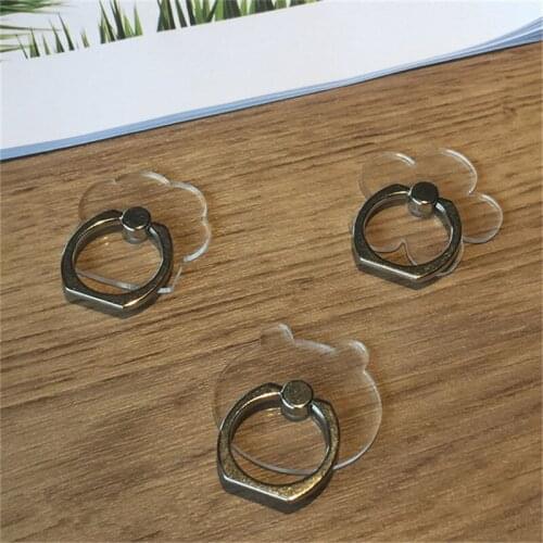 Wholesales 20 Pieces/lot Universal Metal Finger Ring Phone Holder Transparent Clear Flower Bear Cat Claw Bow Phone Holder Ring