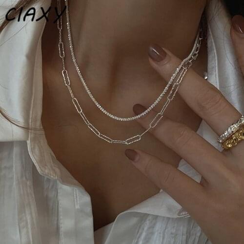 CIAXY 925 Sterling Silver Clavicle Chain Necklace for Women Minimalist Choker Necklace 2021 Hot Jewelry Collier Femme Collar
