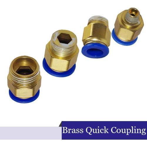 Air Pneumatic 10mm 8mm 12mm 6mm 4mm Hose Tube 1/4"BSP 1/2" 1/8" 3/8" Male Thread Air Pipe Connector Quick Coupling Brass Fitting