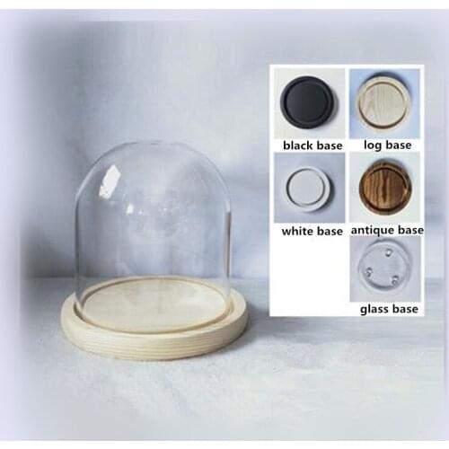13*14cm Transparent Glass Dome Vase Home Decoration Different Optional Base Creative Cover DIY Friend Favor Gift Wedding Prop