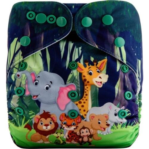 Adjustable Cloth Diaper Nappy Cute Cartoon Animals Position Print Baby Nappies Waterproof Infant Baby Diaper Cover Drop Shipping