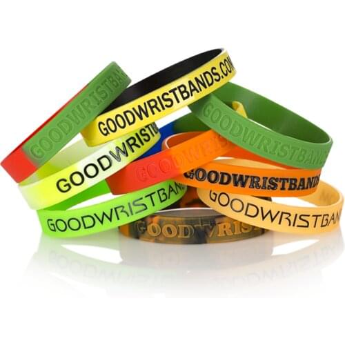 DIY Personalized Text Printed on Rubber Wristbands Silicone Bracelets for Motivation Events Gifts