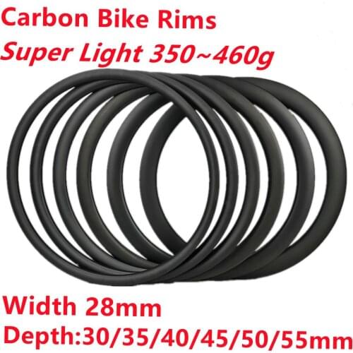 700c Road Bike Carbon Rim Factory Cheap Super Light Road Bike Rims 28mm Wide 30 35 40 45 50 55mm Depth Road Bike Carbon Rims