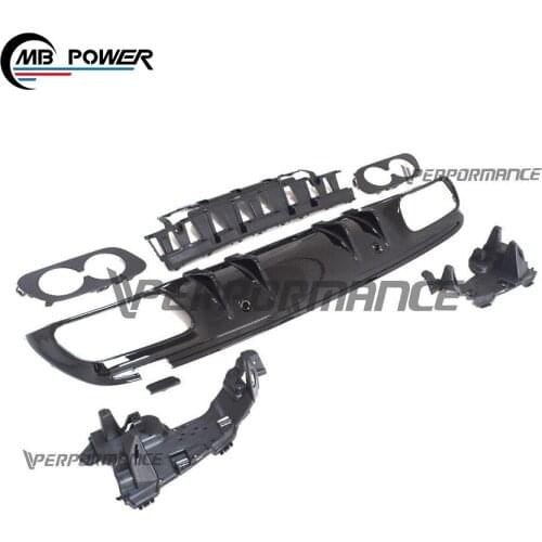 High quality C class w205 Sedan to C43 style rear diffuser parts with exhaust tips rear lip parts 19~ w205 C260 C400 rear bumper