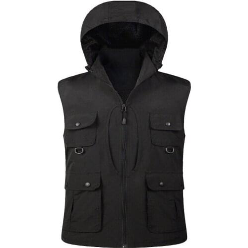 Vest Mens Multi-pocket Fall/Winter Hat Thicken Photojournalist Sports Unisex Outdoor Fishing Volunteer Vest Custom Jacket tops