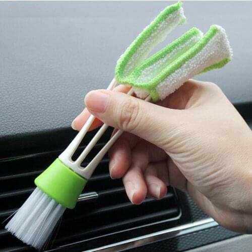 1pcs Long Durable 2 In 1 Double Slider Car Air-conditioner Outlet Cleaning Tool Outlet Window Cleaning Multi-purpose Brush