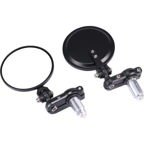 2x Black Motorcycle Bike Aluminum 7/8" 22mm Bar End Side Rearview Mirrors For Honda Yamaha Suzuki Kawasaki Cruiser Chopper
