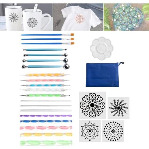 25x Mandala Dotting Tools Rock Painting Kits Dot Art Pen Paint