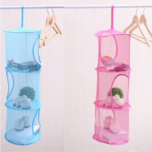 3 Shelf Hanging Storage Net Make Up Organizer Bag Bedroom Door Wall Closet Makeup Box Organizers Free Shipping