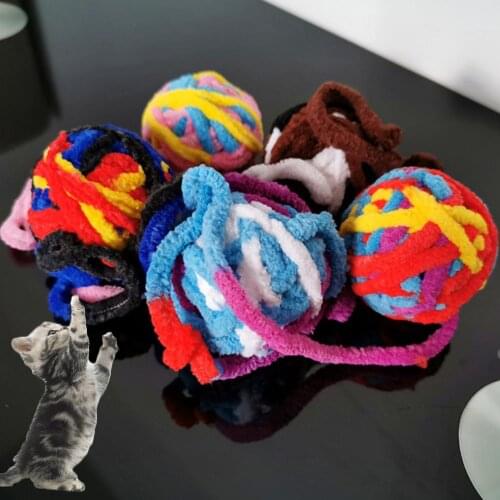 5 Species Pet Cats Kitten Squeaky Sound Toy Polyester Ball Molar Interactive Play Training Chew Squeaking Toys Pets Accessories