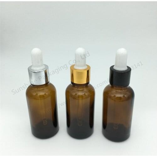 500pcs 30ml Amber Glass Liquid Reagent Pipette Bottle With Eye Dropper Drop Aromatherapy Essential Oil Refillable Bottles
