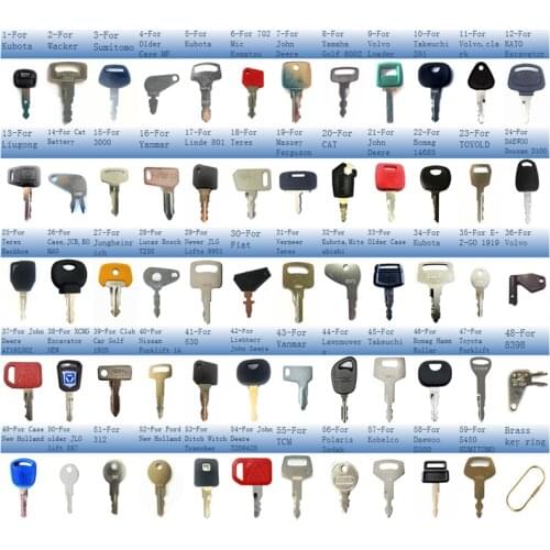59 key Construction Ignition Key Set for Komatsu Jungheinrich For Kubota For Sumitomo Case Link-Belt,For JOHN DEERE Massey F