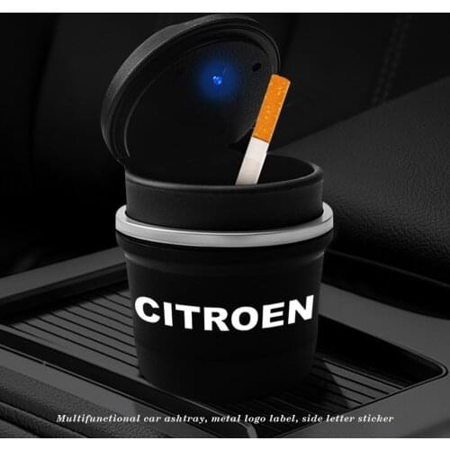 2Pc Car LED Ashtray Garbage Coin Storage Cup Container Cigar Ash Tray Car Styling Universal Size for Citroen C7 Auto Accessories