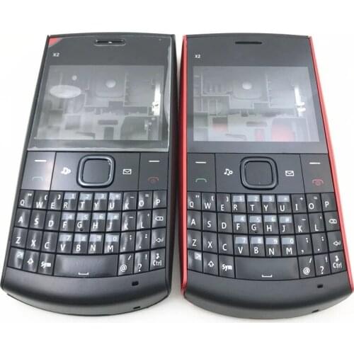 Full Housing Mobile phone shell For Nokia X2-01 X201 Front bezel + Middle Bezel +Battery cover And English Keypad