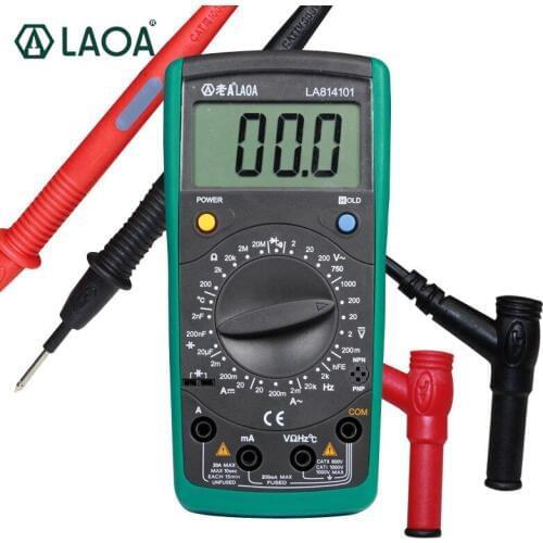 LAOA Digital Multimeter 3-1/2 AC/DC Protective Electronic Multimeter Multifunctional Electric Tester