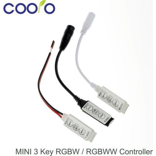 DC12V 3keys mini rgbw led controller dimmer with DC female plug for RGBW/RGBWW LED Strip light,DC12V-24V free shipping