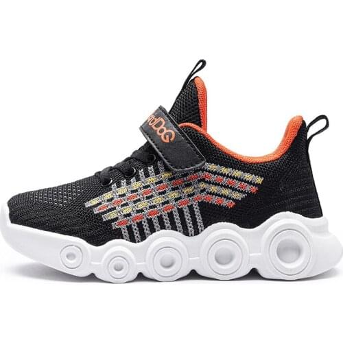 Kids Childrens Shoes Boys Sports Shoes Nitting Mesh Kids Breathable Soft Sole Girls Running Shoes Basketball Game Non-slip New