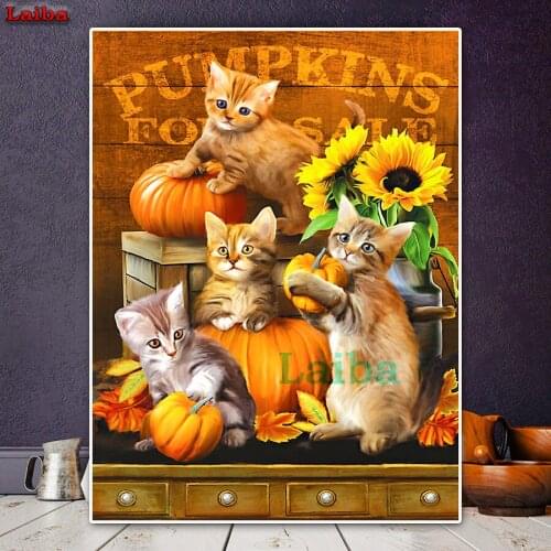 DIY Diamond Embroidery Four Lovely Kittens Full Square 5D Diamond Painting Rhinestone Mosaic Home Wall Decoration Cross Stitch