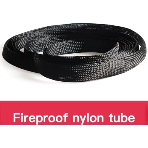 Length 1/5/50/100/200/300M nylon tube Insulated Braided Sleeving Cable Sleeve Data line protection Wire Cable Flame-retardant