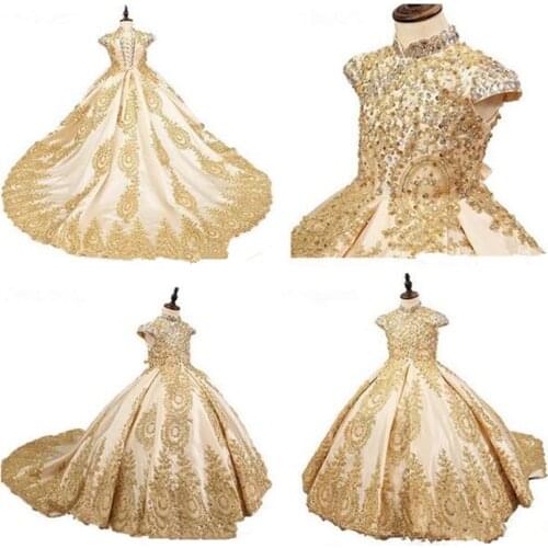 Flower Girl Dress For Wedding Short Sleeves Holy First Communion Dresses Pageant Gown Girls Birthday Party Formal Girl Dresses