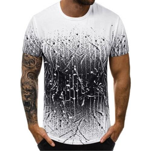Men Slim Fit Sports T-shirt, Short Sleeve O-neck Body Building Muscle Tee for Summer, M-XXXL