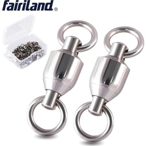 Up to 200KG/ 440Lb Ball Bearing Swivels with Solid Rings Fishing Connectors Hooks for Spoon Lure Pesca Ocean Tackle