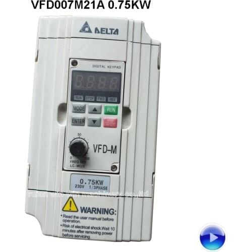 VFD007M21A VFD-M 0.75KW 2HP 230v Frequency inverter converter for film blowing machine bag making machine