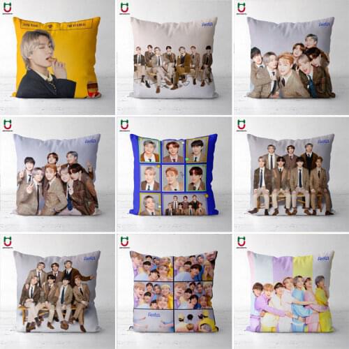 Kpop Cushion Kpop pillowcase 2021 festa pillowcase JK SUGA JINMIN JIN V cushion cover Square One Side Poszewki Na Poduszki