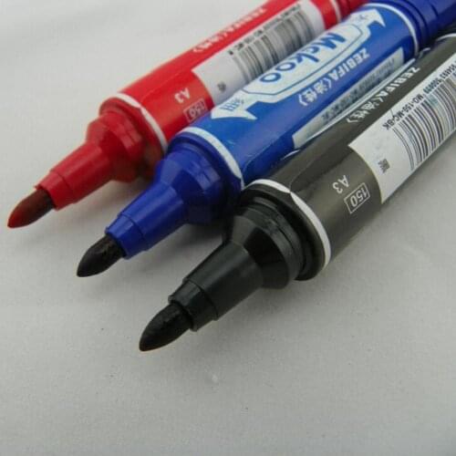 10pcs Black Dual Thick Head Writing Pen 14.5cm Length Plastic Tube Marker Pen For Office Meeting Classroom Board Writing Display