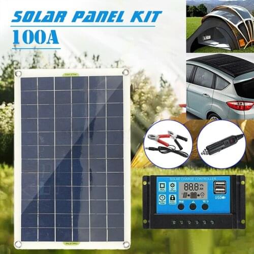Mayitr 100W Solar Panel Kit With100A Controller Accessori for Boat Motorhome Portable Camping Power Supply Charger Panel