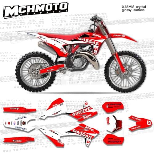 MCHMFG for Custom Team Graphics Backgrounds Decals Stickers Kit For GASGAS EC MC 2021 2022 2023 Decals Stickers