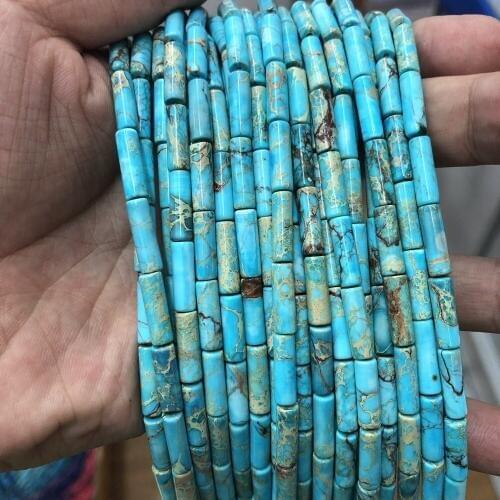 Wholesale 5strings Multi Imperial Jaspe r 4x13mm Tube Beads,Sea Sediment Stone Loose Beads 15.5"/str
