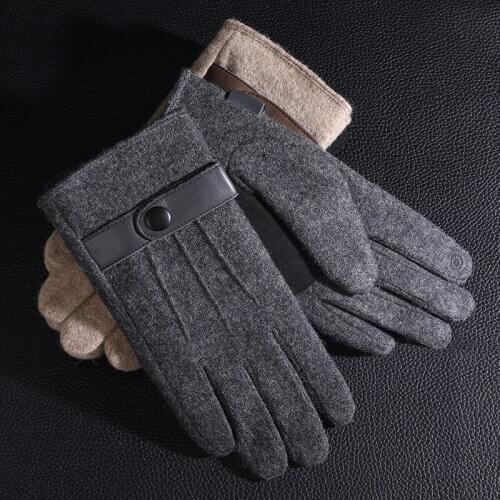Autumn and Winter Warm Gloves Outdoor Plus Velvet Windproof Touch Screen Self-heating Men and Women Leisure Business Wool Gloves