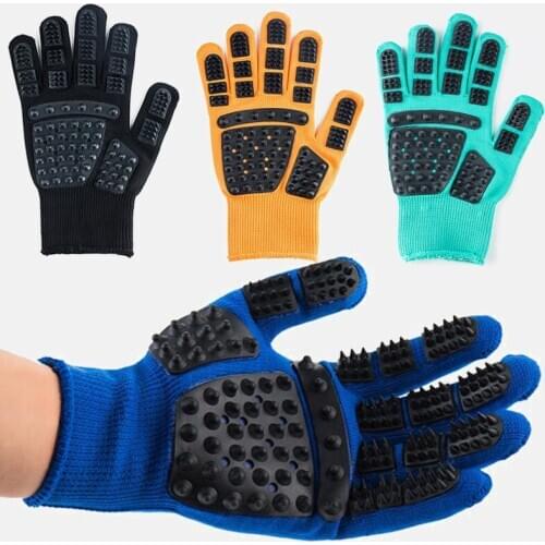 Pet Glove Cat Grooming Glove Cat Hair Deshedding Brush Gloves Gentle Dog Comb For Cats Bath Clean Massage Hair Remover brushes