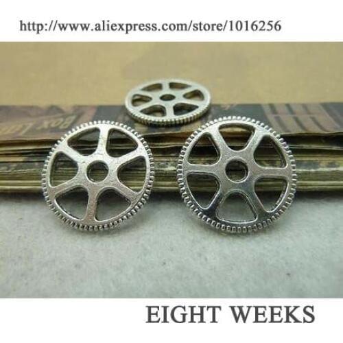 Zinc alloy pendant jewelry accessories diy handmade material charms The ancient silver sawtooth gear clock