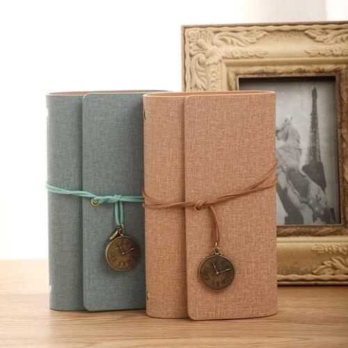 Hand ledger, color-changing creative book, strapped retro loose-leaf notebook