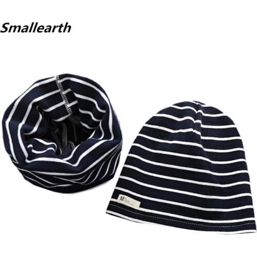 New Autumn Winter Kids Hat Scarf Sets Cartoon Baby Head Cover Children Hat Warm Neck Collar Scarf Boy Girl Cotton BeaniesCap Set