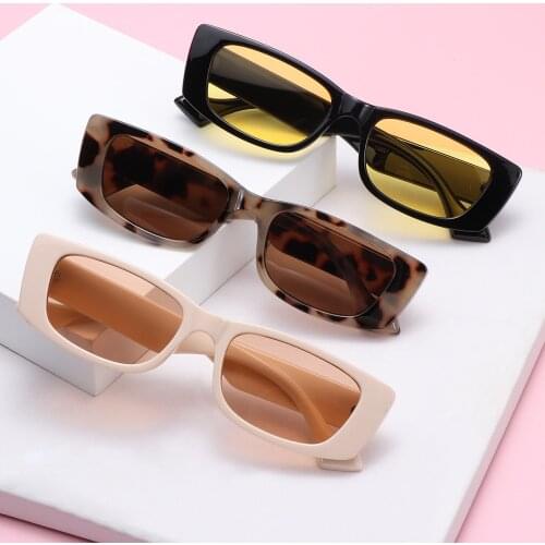 Fashion Candy Color Rectangle Sunglasses for Women Men Small Square Vintage Shades Sun Glasses UV400 Beach Eyewear