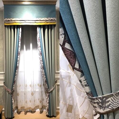 European-style Modern Nordic Simple Light Luxury Fresh Double-layer Thickened Curtains Curtains for Living Dining Room Bedroom