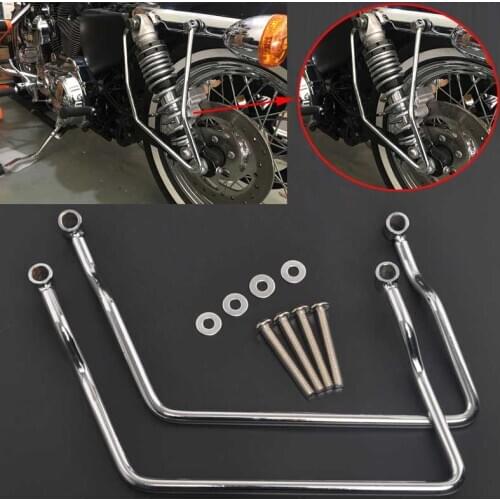 Motorcycle Steel Saddlebag Support Bracket Side Mount Trunk Bag Holder For Honda Kawasaki Suzuki Yamaha custom New Chrome