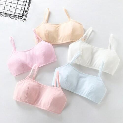 Teen Girl Training Bras Crop Tops Sport Underwear Vest Lingerie Wireless Underwear Small Thin Bras Cups Puberty Teenage Clothing