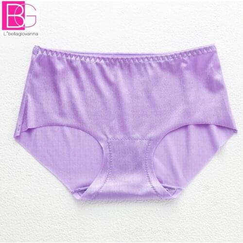 Women Seamless Panties One Piece Briefs for Teenage Girls Shining Ice silk Underwear wholesale active student girls intimates