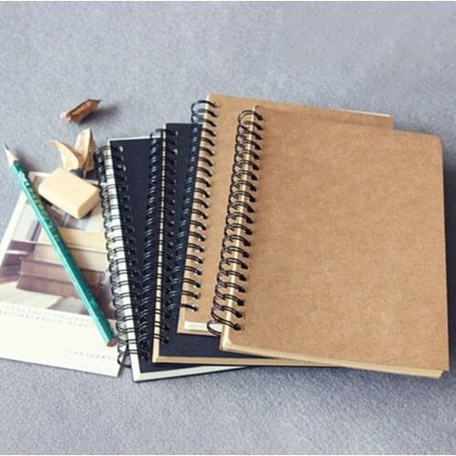 Vintage Kraft Paper Sketchbook Doodle Blank Notebook Creative Coil Notebook Creative Drawing Painting Notebook