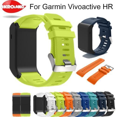 Factory price Sports Silicone Wrist Strap Bracelet Strap Band For Garmin vivoactive HR Replacement Band Bangle Drop Shipping