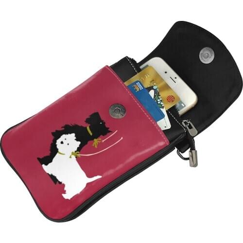 NOISYDESIGNS Mini Women Westie Shoulder Bags Female Phone Wallet Women Messenger Bag Westie Designer Small Crossbody Purse