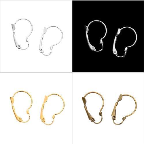 100Pcs=1Lot!)JewelryEarring Finding 13X19mm French Earring Hooks Gold Silvers Bronze Nickel For Jewelry Making