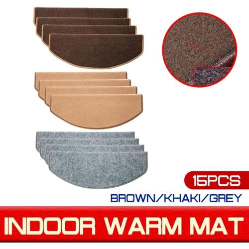 15PCS 55x21 Stair Tread Carpet Mats Self Adhesive Stair Mat Stair Mat Anti-Skid Step Rugs Safety Mute Floor Mats Indoor Warm Pad