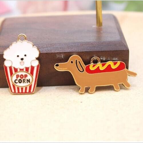 2PCS/LOT Charm alloy pet dog dachshund dog pendant gift key ring accessory jewelry DIY metal fashion pet dog pendant jewelry