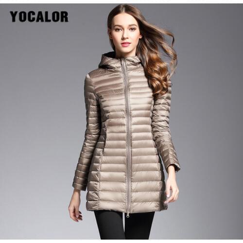 2019 Long Duck Down Parka Warm Feather Jacket For Women Winter Large Size Down Coats Ultra Light Quilted Hooded Coats Outerwear